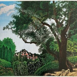 The Big Tree, Maurice Grimaldi, Painting Print, Naive Art, ~ 250727-WH 190 A